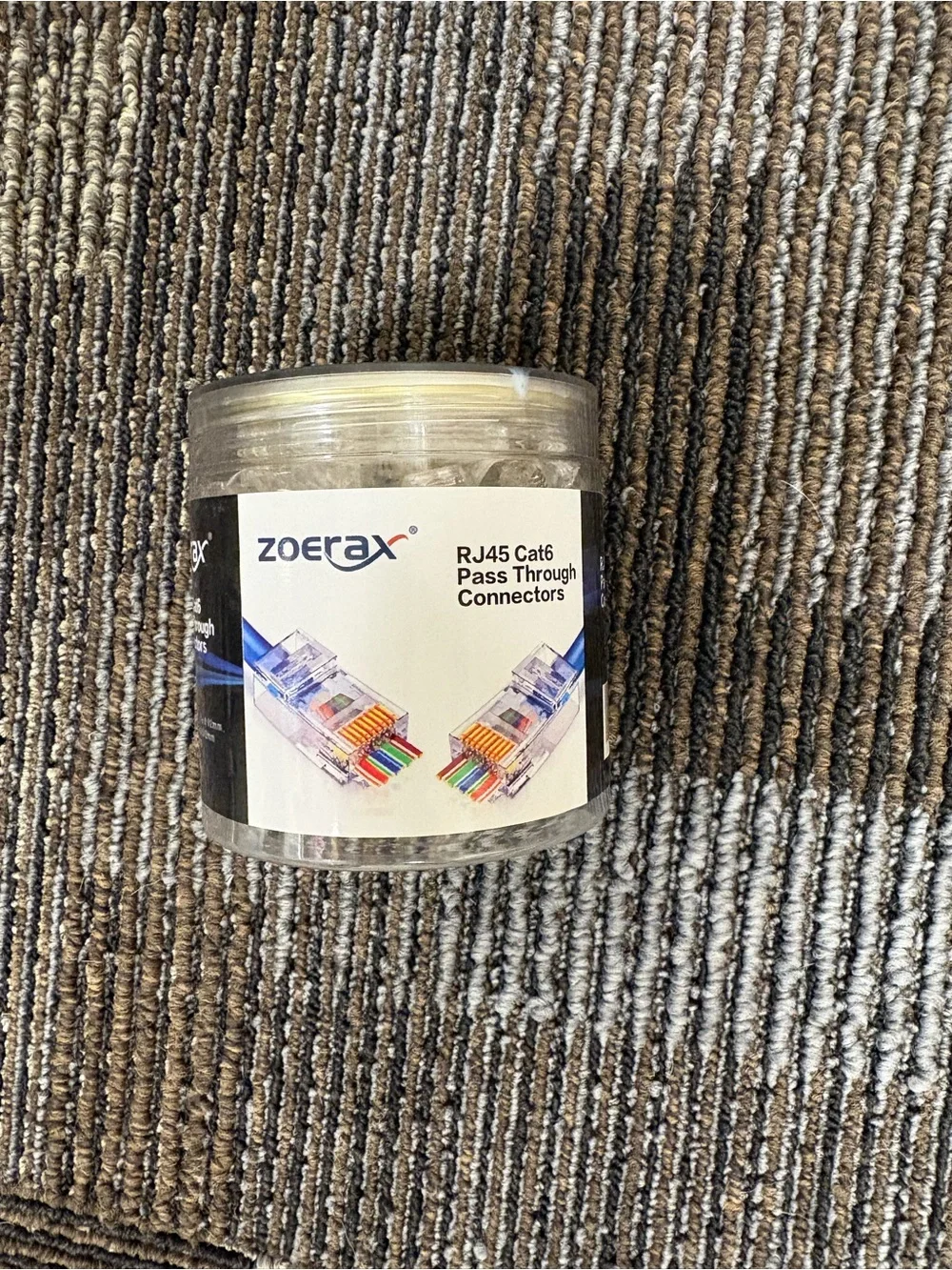 RJ45 Cat6 Pass Through Connectors - Clear 100ct